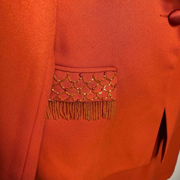 - Stella Louise for KB 2 pc skirt suit set modesty panel beaded satin coll… - Picture 4 of 9